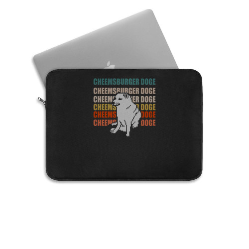 Funny Pixelated Cheems Doge Retro Vintage Meme  Laptop Sleeve