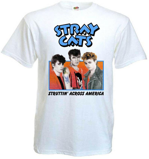 Stray Cats Struttin Across America Man's T-Shirt Tee