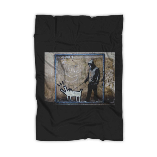 Banksy Hoodie Dog Walker Blanket
