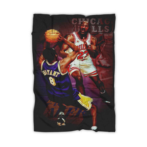 Michael Jordan Vs Kobe Bryant Art Poster Blanket