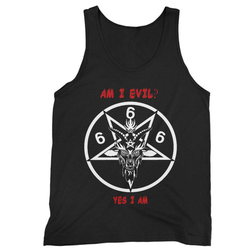 Am I Evil Yes I Am Diamond Head Satan Lavey Heavy Metal Black Sabbath Slogan Goat'S Head Metallica Tank Top