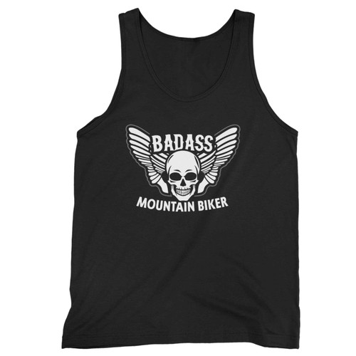 Badass Mountain Biker Skull With Wings Mountain Bike Tank Top