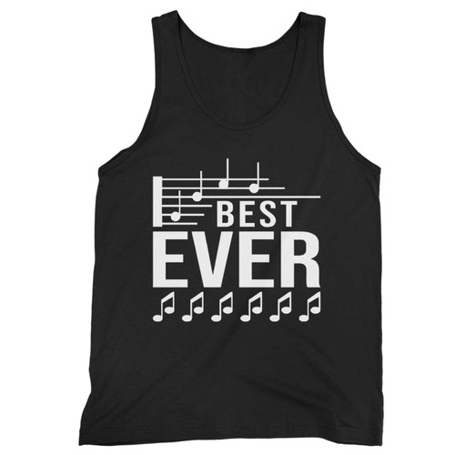 Best Dad Ever Music Notes White Tank Top