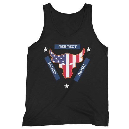 Blood Sweat Respect Usa Flag The Rock Under Armour Project 2 Tank Top