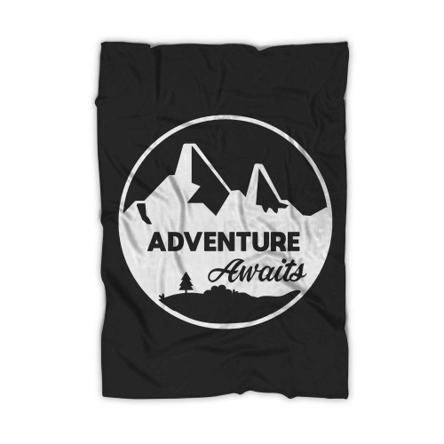 Adventure Awaits Mountains Blanket