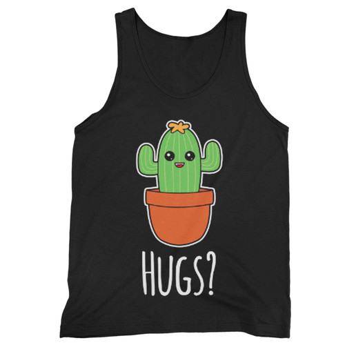 Cactus Wants Hugs Cartoon Cute Joke Plant Tank Top