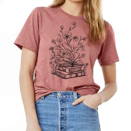 Books Are Magic Embroidered Man's T-Shirt Tee