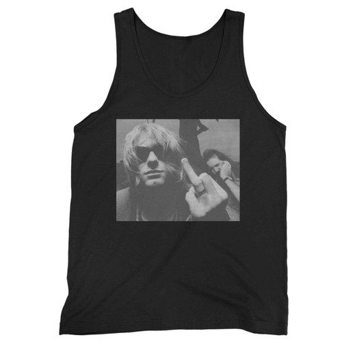 Kurt Cobain Middle Finger Funny Nirvana Tank Top