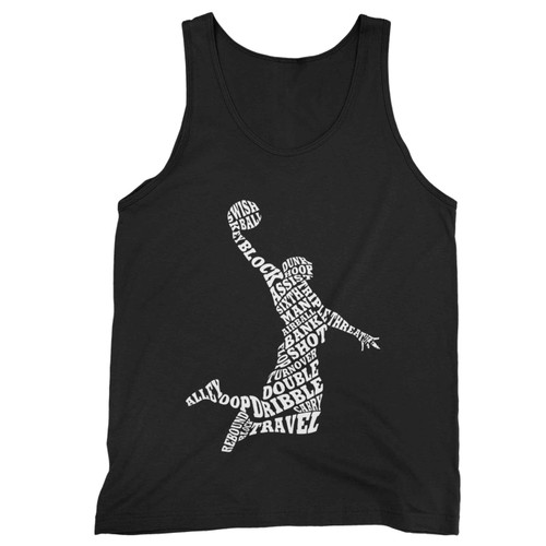 Mens Basketball Player Typography Mens Long Sleeve Tank Top