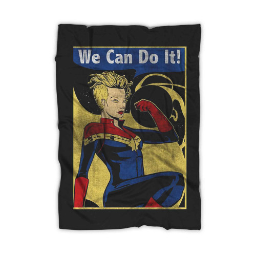 Captain Marvel Yes She Can Avengers Blanket