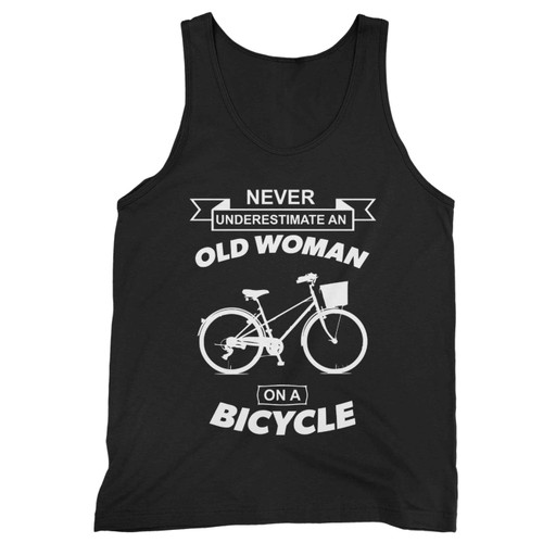 Never Underestimate An Old Woman On A Bicycle Chiffon Tank Top