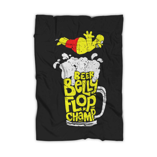 Simpsons Beer Belly Flop Champ Fun Retro Blanket