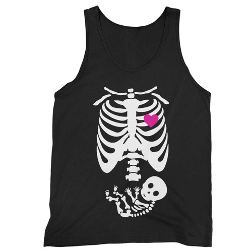 Pregnant Skeleton Halloween Tank Top