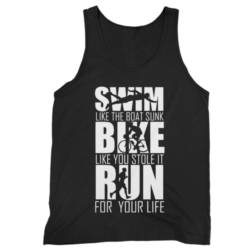 Swim Bike Run Funny Triathlete Tank Top