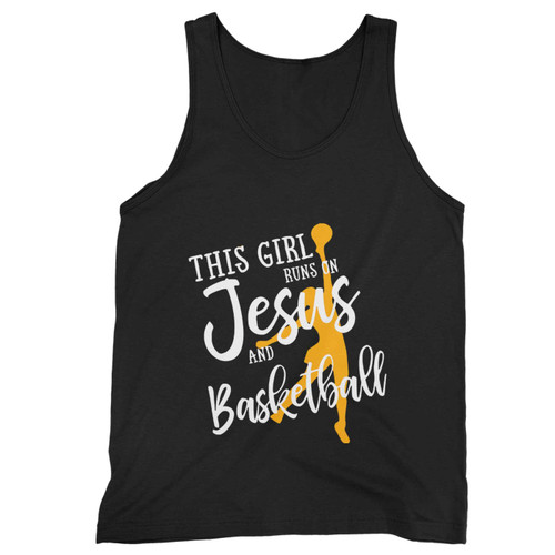 This Girl Runs On Jesus Christian Basketball  Tank Top