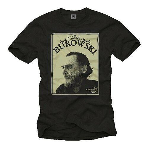 Vintage Herren Mit Charls Bukowski Man's T-Shirt Tee