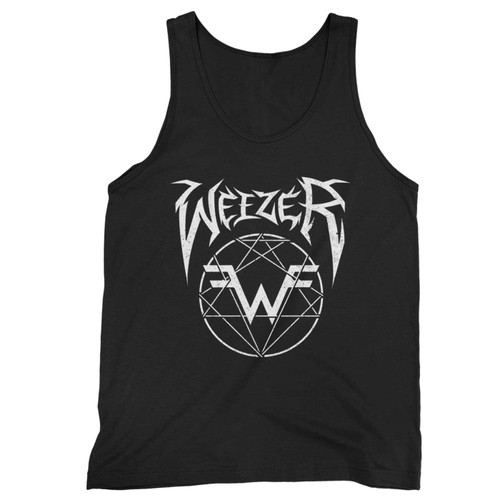 Weezer Heavy Metal Circle Logo Black Tank Top