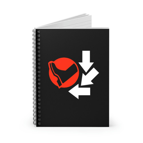 Fighting Game Kick Symbol Spiral Notebook