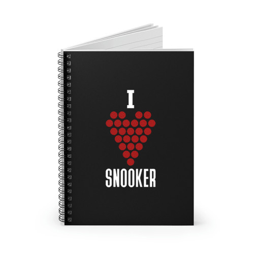 I Love Heart Snooker Billiards Spiral Notebook