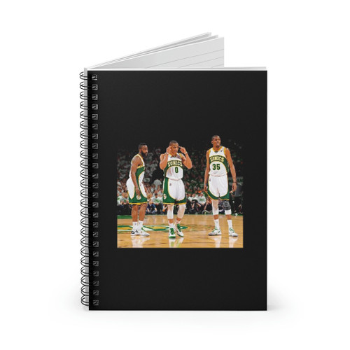 Seattle Supersonics Kevin Durant Russell Westbrook James Harden Spiral Notebook