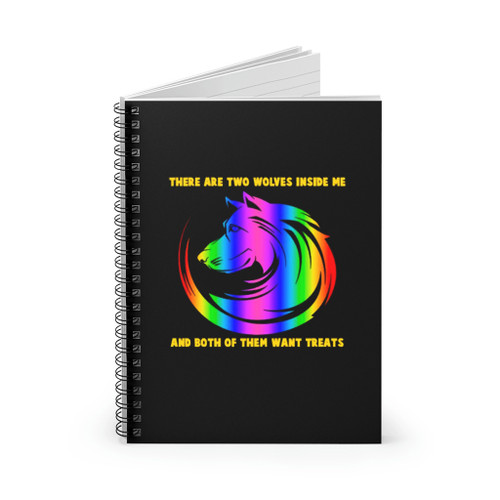 There Are Two Wolves In Me Spiral Notebook