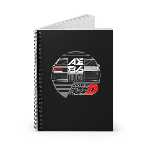 Ae86 Trueno Intial D Anime Spiral Notebook