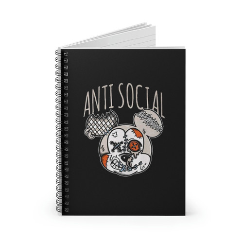 Anti Socia Dripping Mickey Spiral Notebook