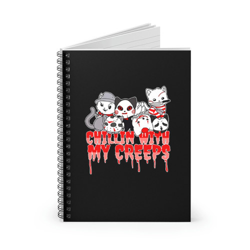 Chillin With My Creeps Cats Spiral Notebook