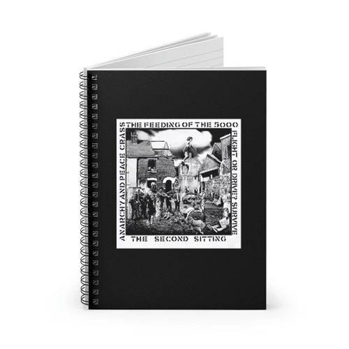 Crass The Feeding Of The 5000 Logo Spiral Notebook