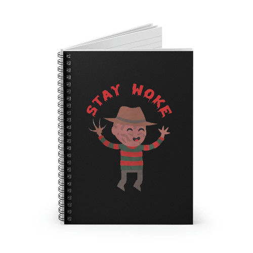 Freddy Krueger Chibi Stay Woke Spiral Notebook