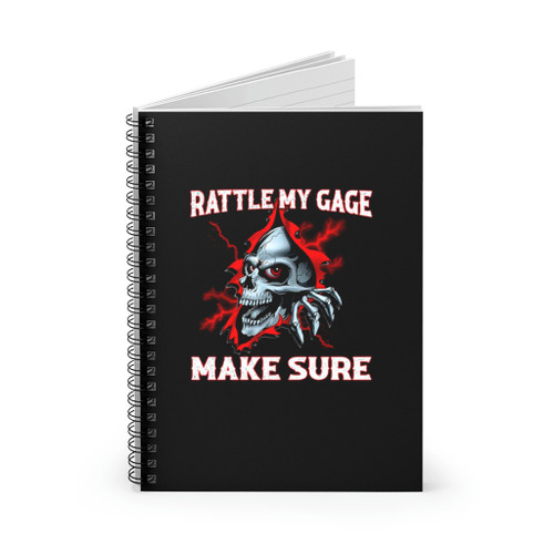 Red Skull Rattle My Cage Make Sure Spiral Notebook