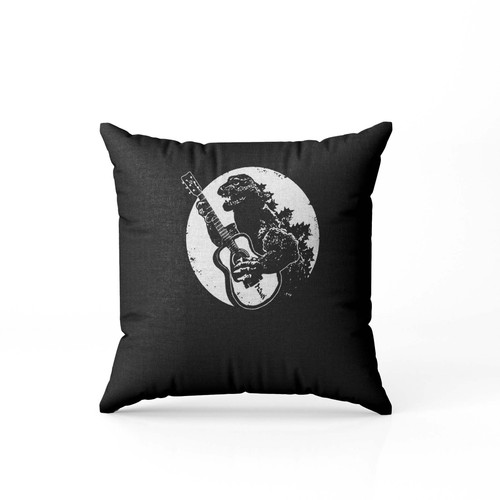 Godzilla Playing Guitar Rock Acoustic  Pillow Case Cover