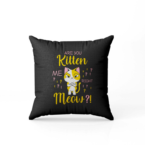 Are You Kitten Me Right Meow Funny Gift For Cat Lovers Pillow Case Cover