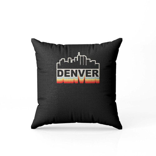 Denver City Skyline Vintage Retro Pillow Case Cover