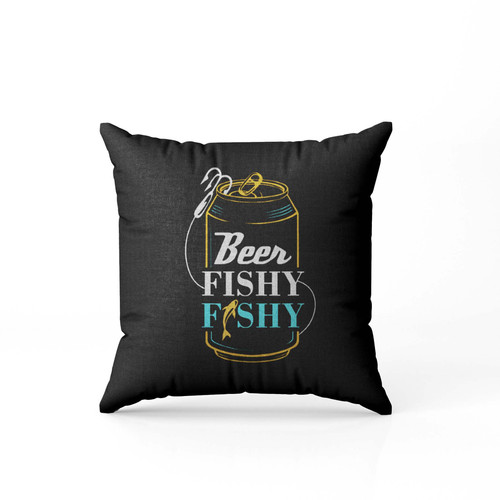Fishing Beer Here Fishy Fisherman Funny Pillow Case Cover