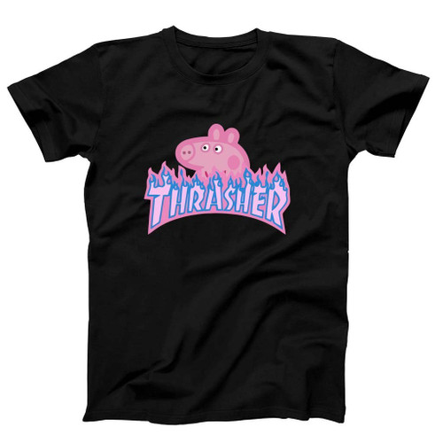 Peppa Pig X Thrasher Parody Man's T-Shirt Tee Peppa Pig X Thrasher Parody Man's T-Shirt Tee
