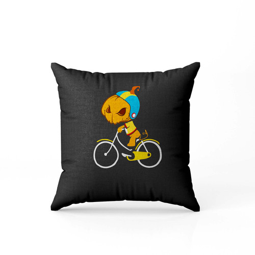 Halloween Pumpkin Rides A Bicycle Pillow Case Cover