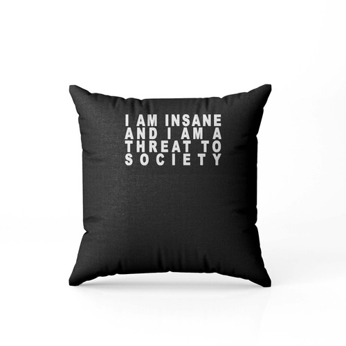 I Am Insane And I Am A Threat To Society Pillow Case Cover
