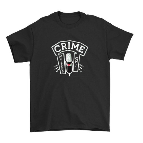 Crime Writers On Man's T-Shirt Tee