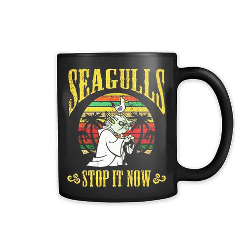 Retro Vintage Yoda Seagulls Stop It Now Star Wars 11oz Mug