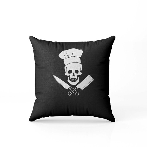 Skull Cook Chef Hat Crossed Knives  Pillow Case Cover