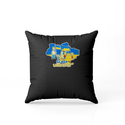 Slava Ukraini Flag Simpsons  Pillow Case Cover