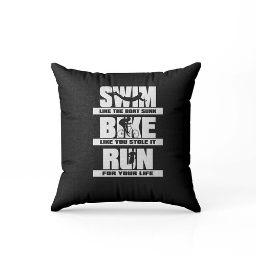 Swim Bike Run Triathlon Runner Cycling Swimmer  Pillow Case Cover