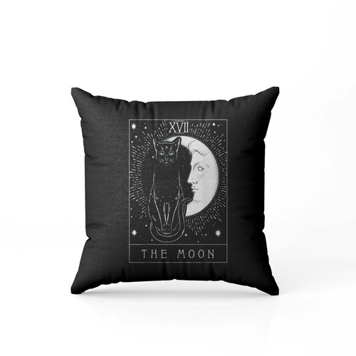 Tarot Card Crescent Moon And Cat  Pillow Case Cover