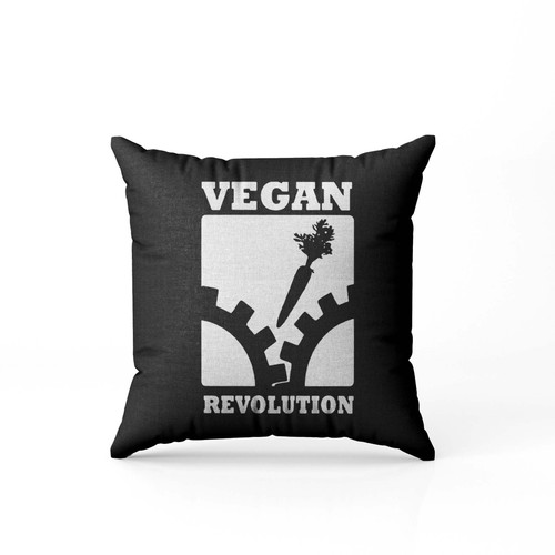 Vegan Revolution Vegetarian Protest Animal  Pillow Case Cover