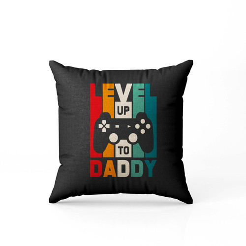 Vintage Level Up To Dad Retro Vintage Video Gamer New Dad  Pillow Case Cover
