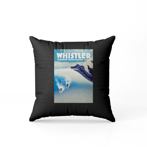 Whistler British Columbia Canada Ski Poster  Pillow Case Cover