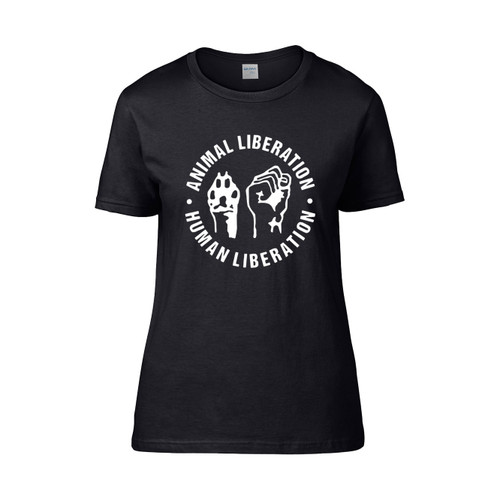 Animal Liberation Human Liberation Vintage Monster Women's T-Shirt Tee