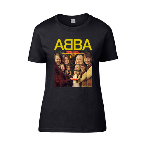 Abba Ring Ring Rock Music Band Gold Monster Women's T-Shirt Tee