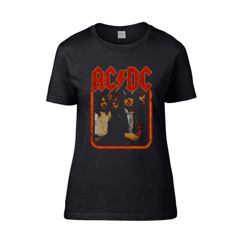 Acdc Distressed Group Photo Adult Black Monster Women's T-Shirt Tee